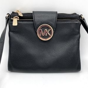 EUC MK Pebbled Leather Black Crossbody